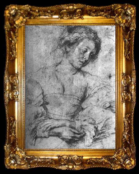 framed  Peter Paul Rubens Portrait of a Young Woman, ta009-2